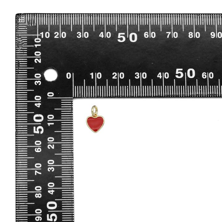 BestBeads&Beyond - Wholesale Individual Charm/Pendant - Colorful Enamel Gold Heart Charm, Sku#ML74c2