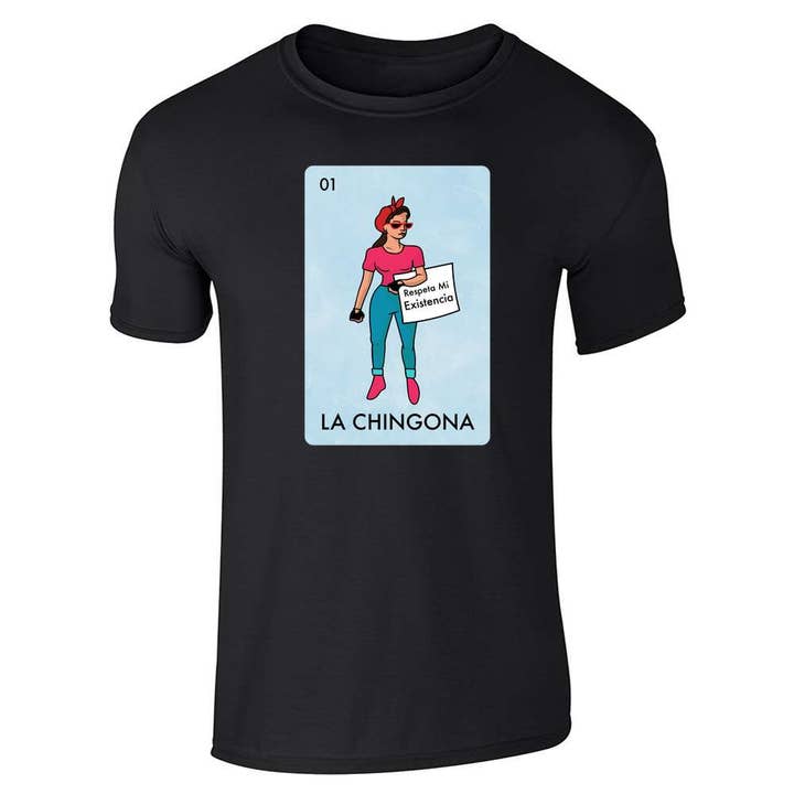 Camiseta Parodia de Lotería Mexicana Feminista Latina La Chingona para venta al por mayor de Pop Threads