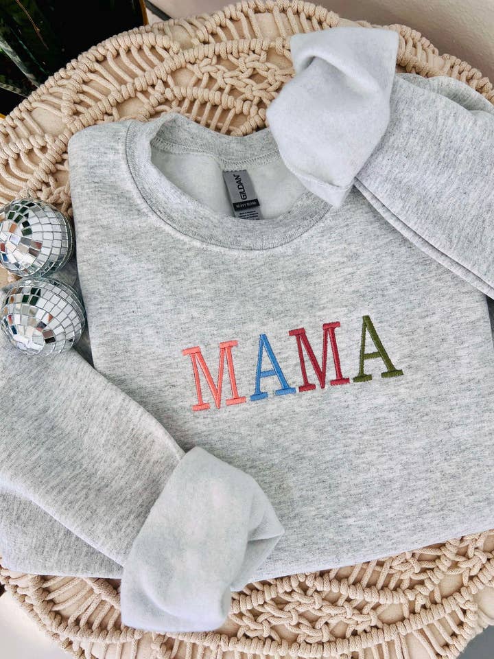 Mama Typed Multi Color Fall Embroidery SWSH for wholesale by Dash Forward Wholesale