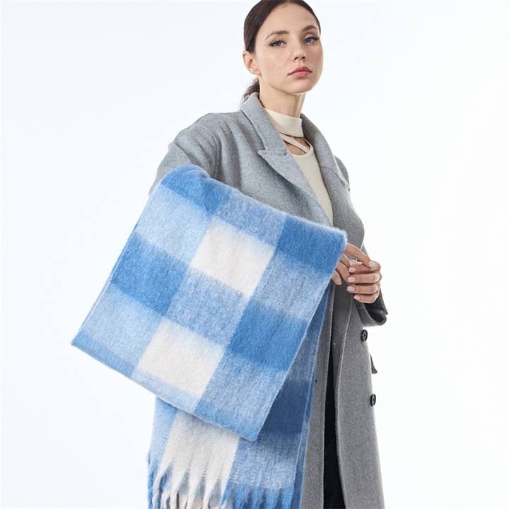 Sweetkama - Wholesale Scarf - Women's - Ladies Color Block AC Plaid Daily Scarf SKAS42014