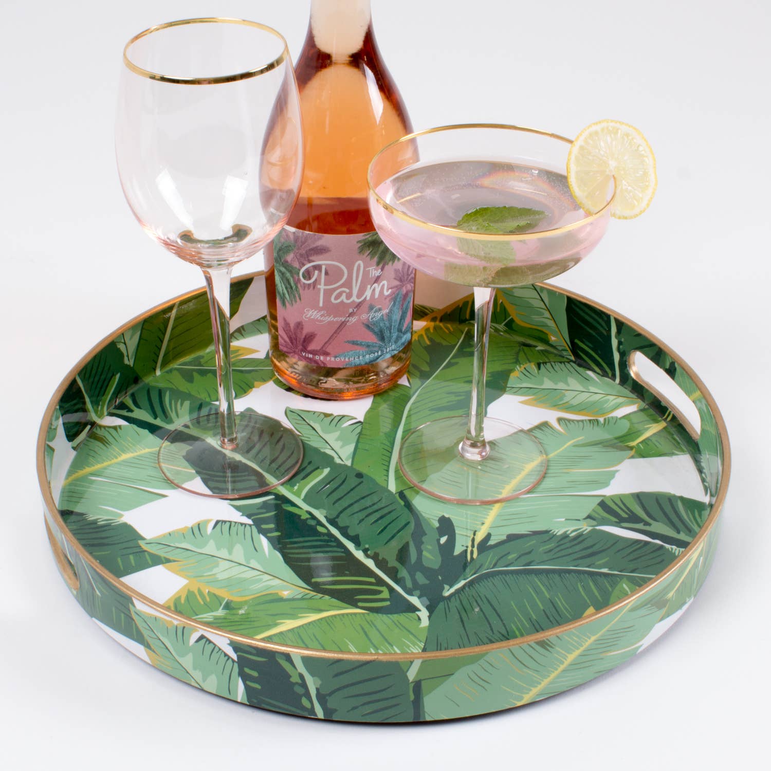 8 Oak Lane – wholesale Serving tray – Banana Leaf Round Tray2