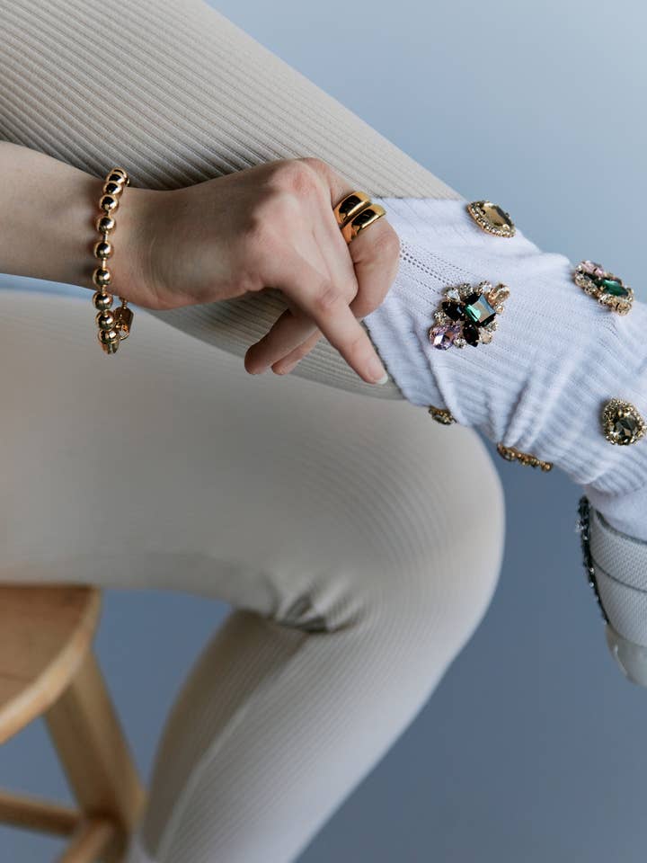 GLINTX BRAND - Wholesale Socks - Women's - Des'Ree Women's Socks in Vibrant Emerald Hue3