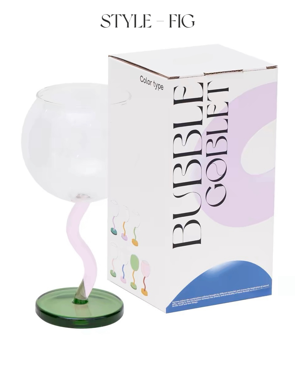 INSPECIAL HOME - Wholesale Wine Glass - Case of 40 Bubble Goblet, Retro Coloured Wine Cocktail Glass18