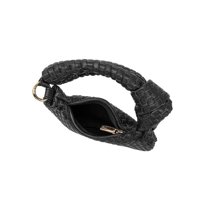 Melie Bianco - Wholesale Top Handle Bag - Women's - Brigitte Black Recycled Vegan Bag Charm
