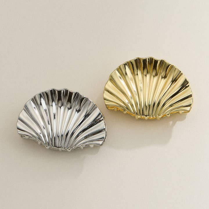 Frem - Wholesale Hair Clip - Women's - Shell Claw Clip in Gold or Silver Finish