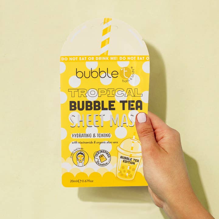 Bubble T Cosmetics - Wholesale Skincare Face Mask - Bubble Tea Tropical Hydrating Sheet Mask (20ml)