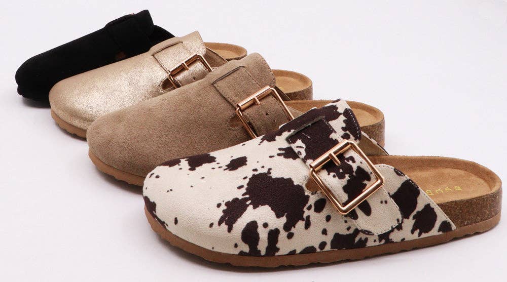 Mars Sky Shoes Wholesale - Wholesale Mules - Women's - Bamboo CHAMPION-80 Women Cork Sole Buckle Strap Mules-18 Pairs Pack-17.05/Pair6