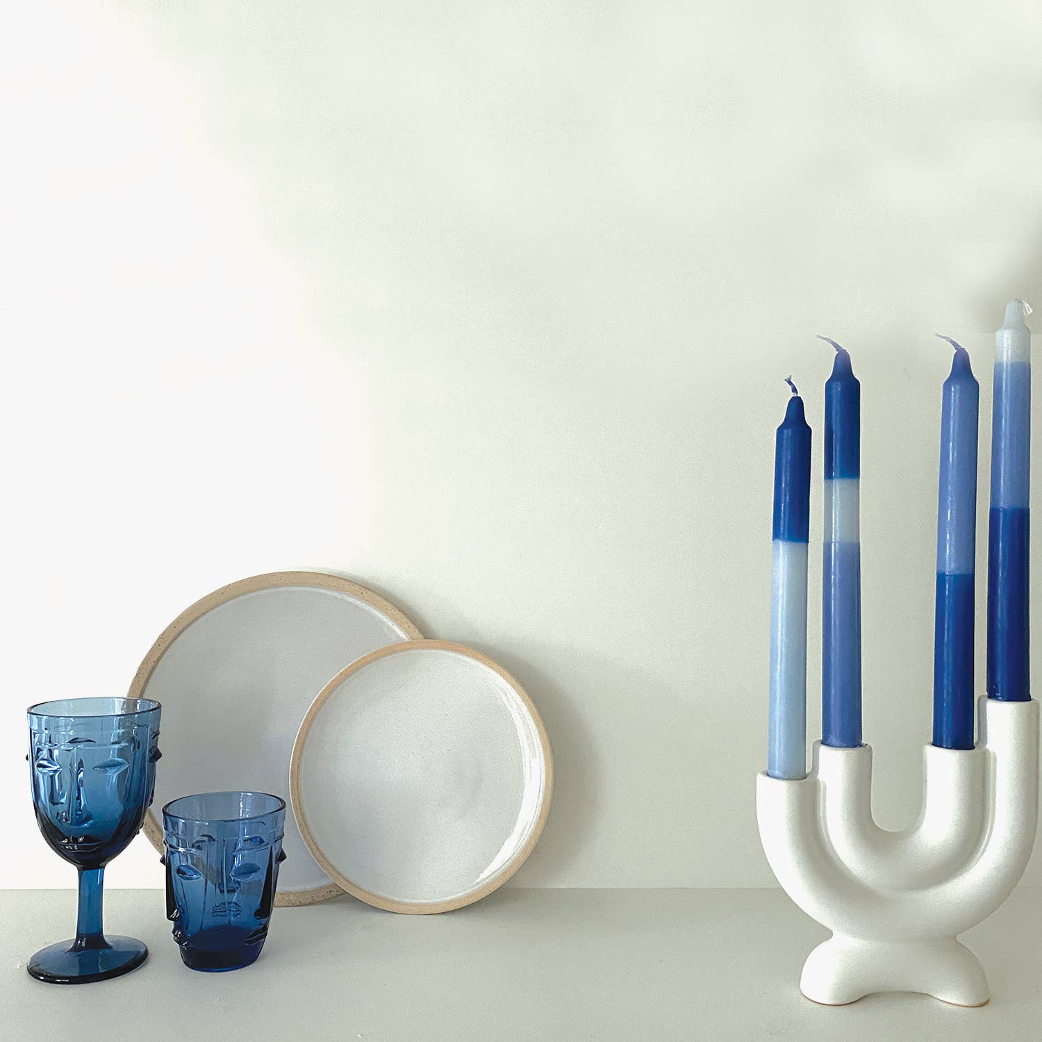 bruise Verre gobelet Visage bleu D8 H10cm en vente sur Faire1