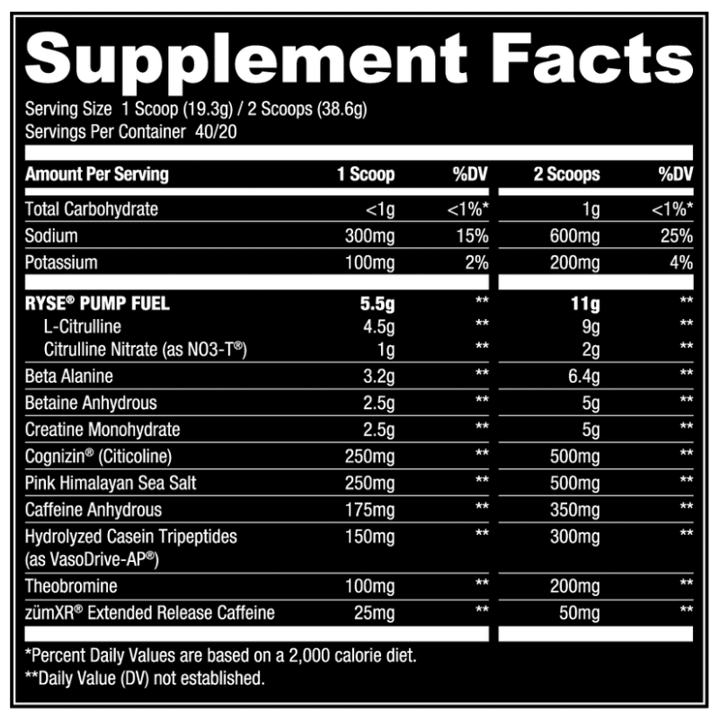 L&F Universal Goods – wholesale Protein/superfood powder – Ryse Godzilla Pre-Workout Powder - 20/40 SRV. - Lemon1