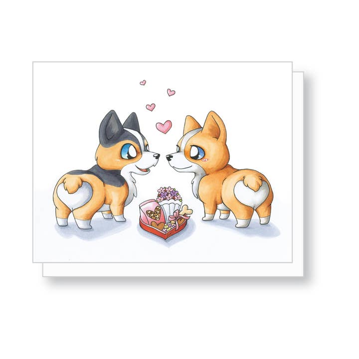Corgi Love - Tarjeta de felicitación para venta al por mayor de Emii Creations