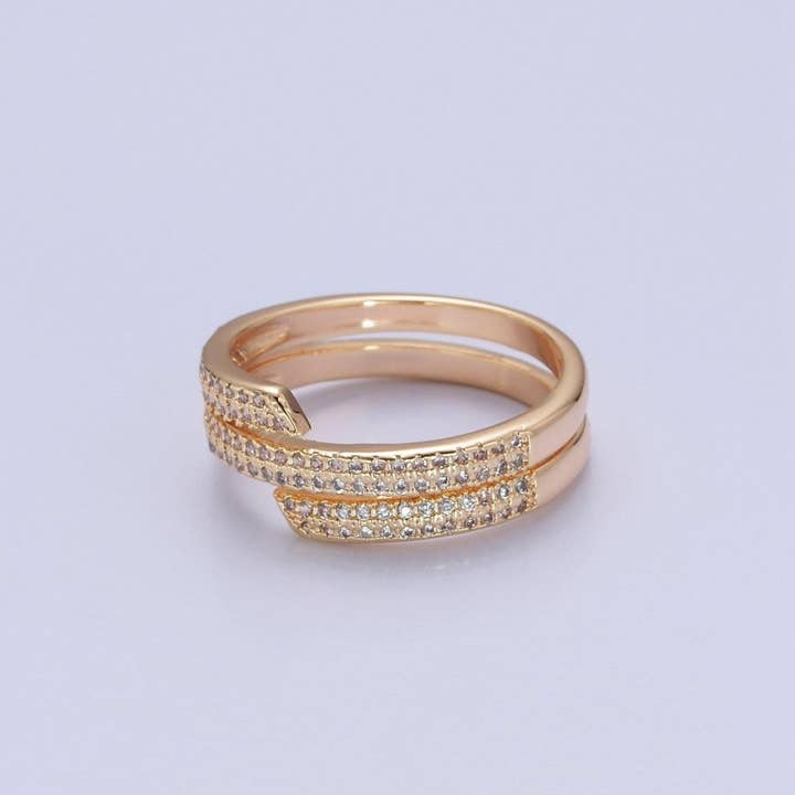 Anillo Apilable de Oro Pavé Joyería O-741 para venta al por mayor de Aim Eternal
