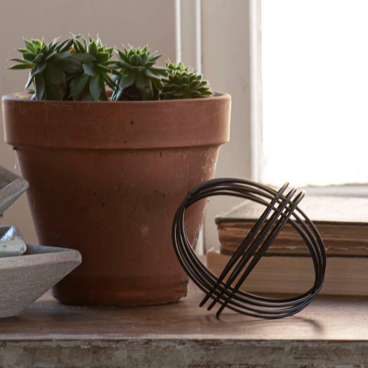 Foreside Home & Garden - Wholesale Decorative Tabletop Object - Ellery Modern Black Matte Metal Decorative Tabletop Decor2