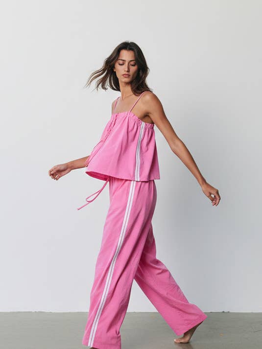 IT2638-SET Ensemble Débardeur en Coton Uni & Pantalon Large pour la vente par BUCKETLIST INC