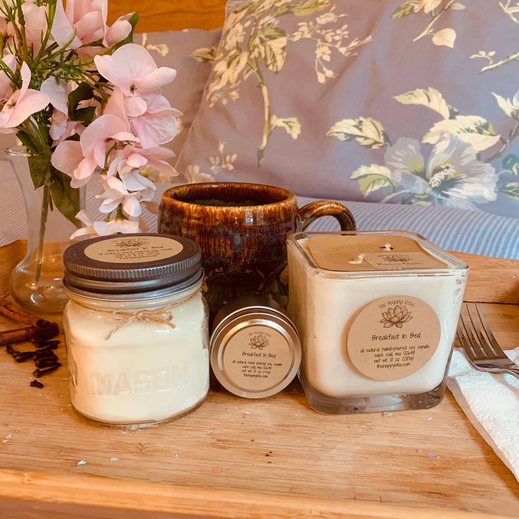 The Happy Lotus - Wholesale Jar/Filled Candle - Breakfast In Bed Candles - Fall Scent2