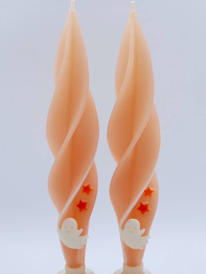 Pink Ghosts Silhouette Beeswax Candles for wholesale by Summerfield Candles