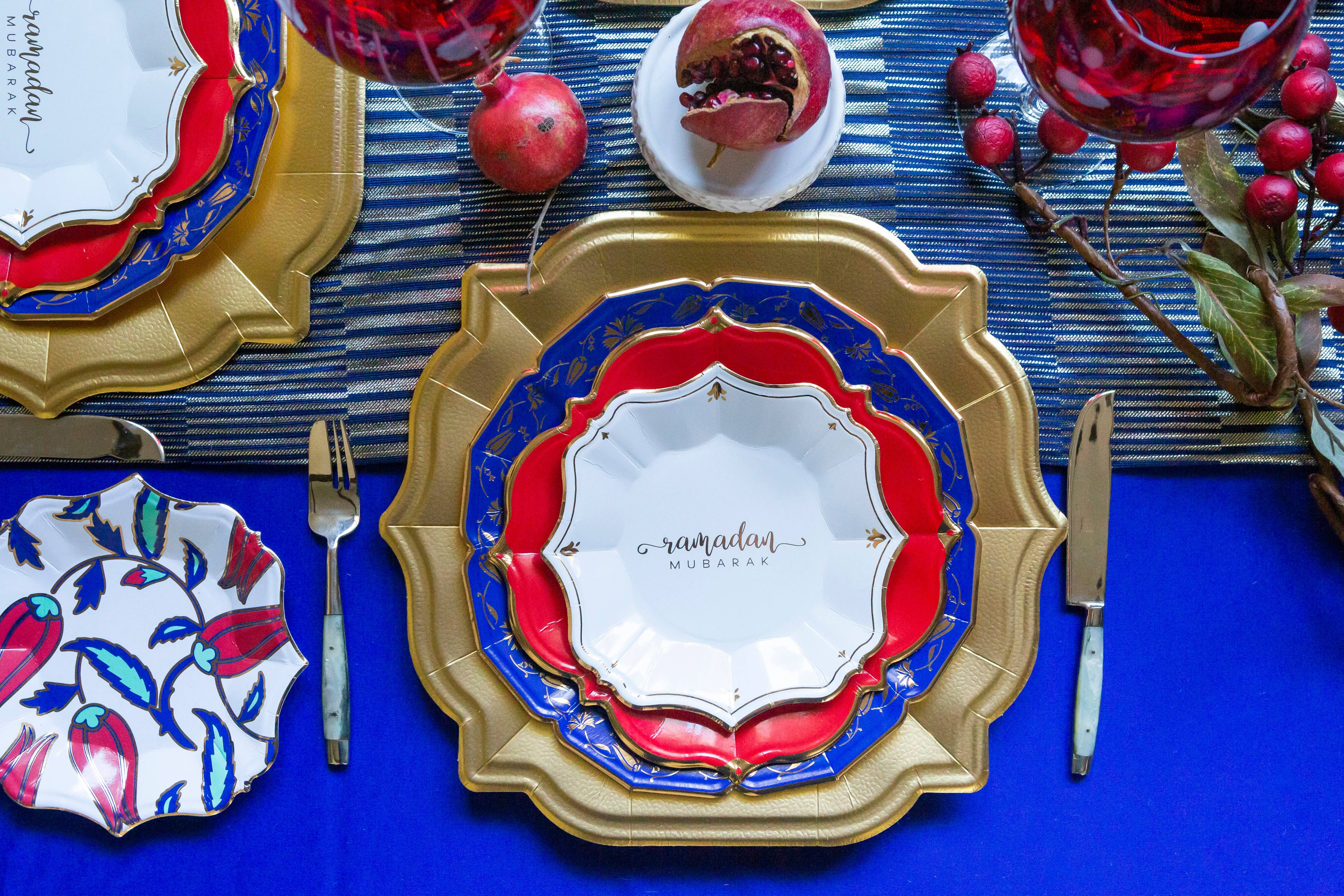 EID Creations - Vente Assiette jetable - 8 Assiettes Dessert Blanches Ramadan3