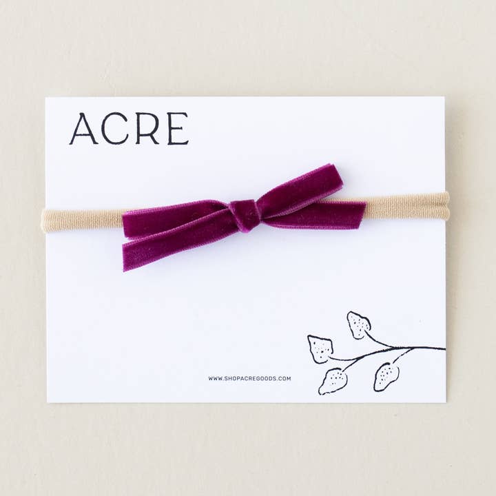 Fløjl spædbarnsbue//Magenta for engroshandel hos Acre