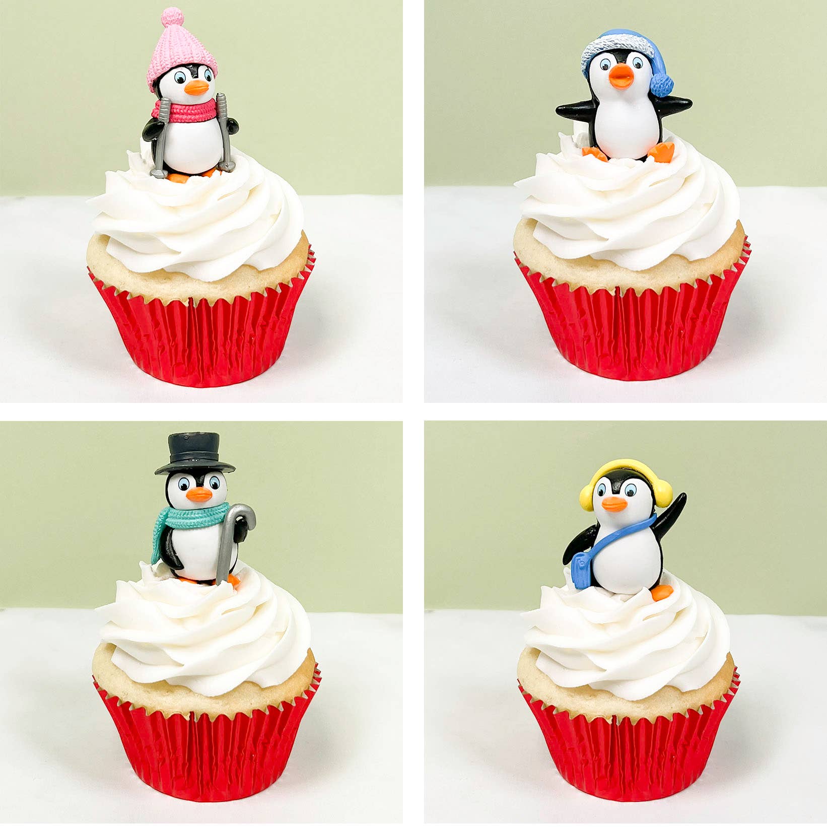 Summitbaking - Wholesale Cake/Cupcake Topper - Penguin Figures Winter Cake & Cupcake Toppers, 4/pkg1