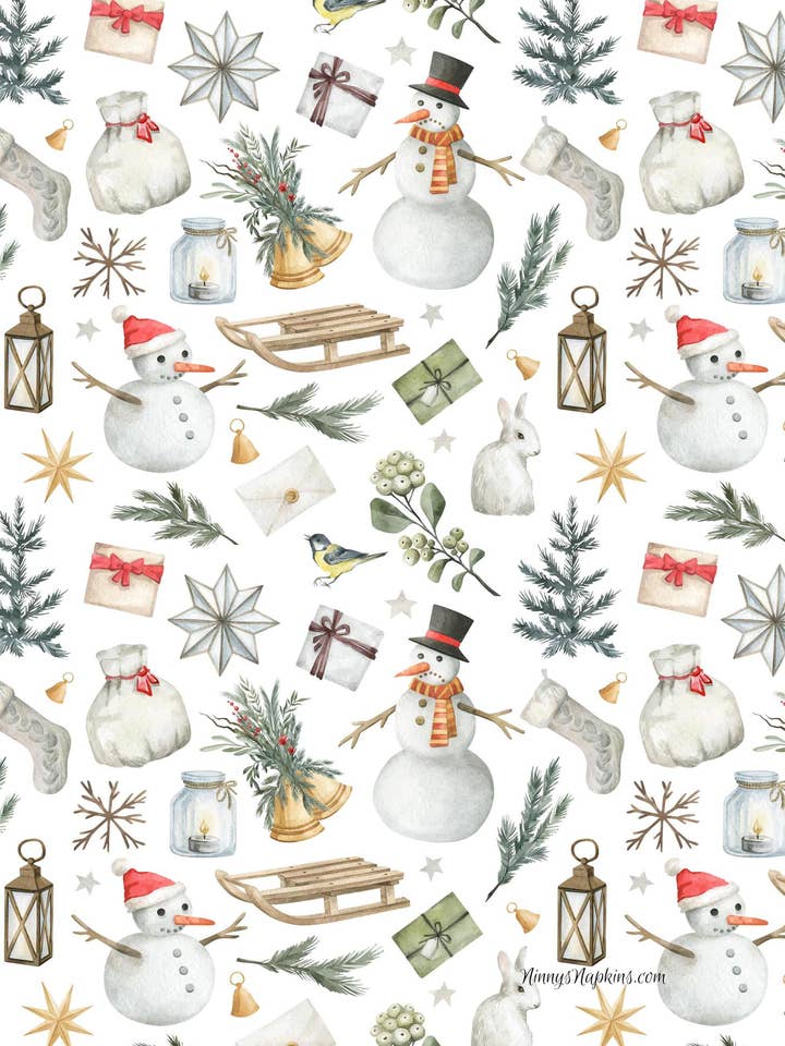 Ninny's Rice Paper A4 - Winter Fun for wholesale by Ninnys Napkins