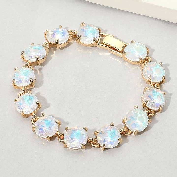 Sensibling Corp. - Wholesale Link & Chain Bracelet - American USA Round Stone Link Evening Bracelet3