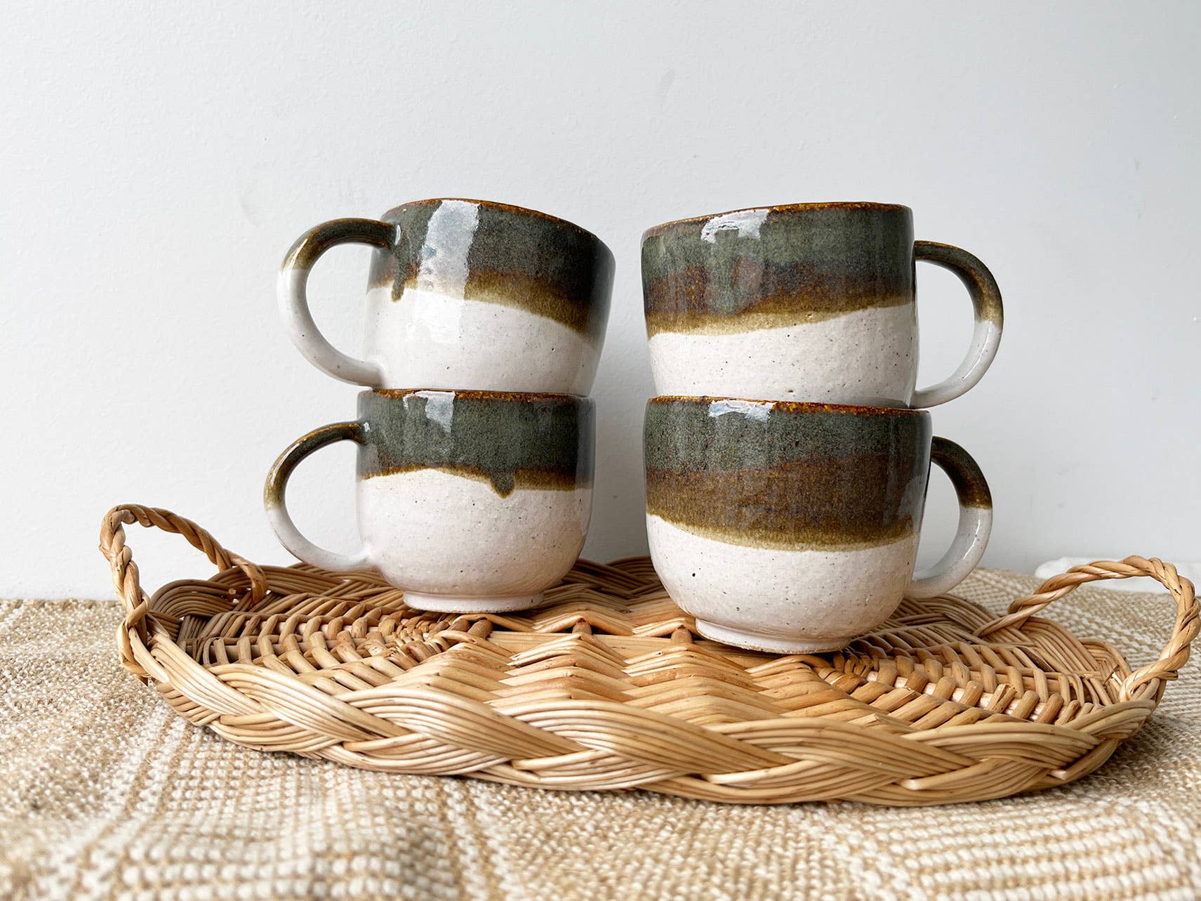Eli.C Studio - Wholesale Coffee Mug - Sage Green White Handmade Ceramic Mug3