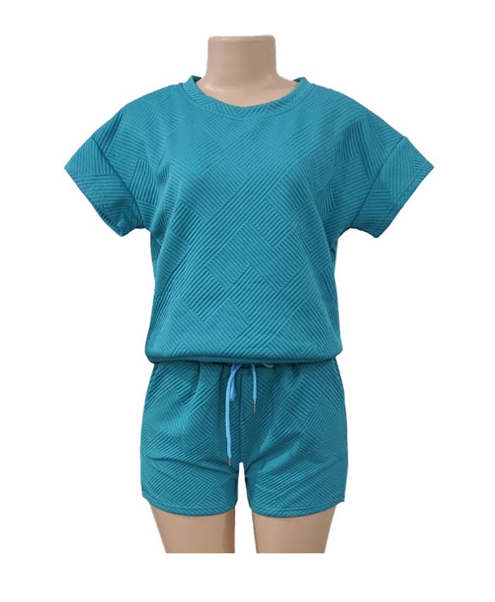 Rosa Clothing - Wholesale Top & Short Set (NOT Loungewear) - Women's - Crewneck Short-Sleeved Top Textured Stylish Shorts Set21