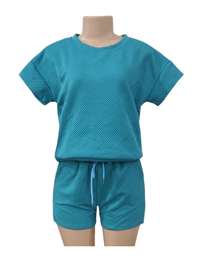 Rosa Clothing - Wholesale Top & Short Set (NOT Loungewear) - Women's - Crewneck Short-Sleeved Top Textured Stylish Shorts Set21