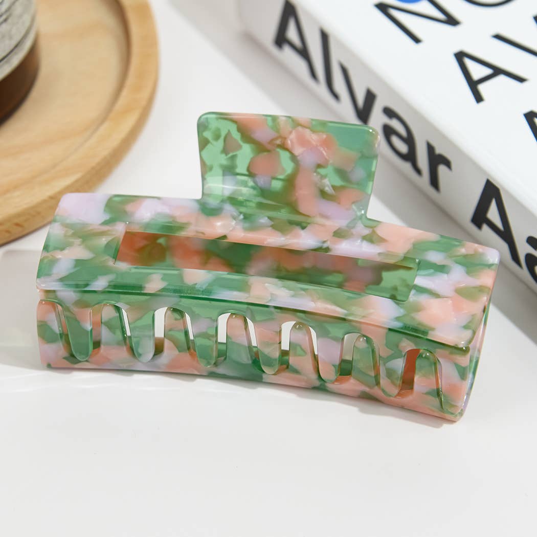 TheDivaSoap - Wholesale Hair Clip - Women's - Vintage Oversized Square Acetate Claw Clip, Eco-Friendly1