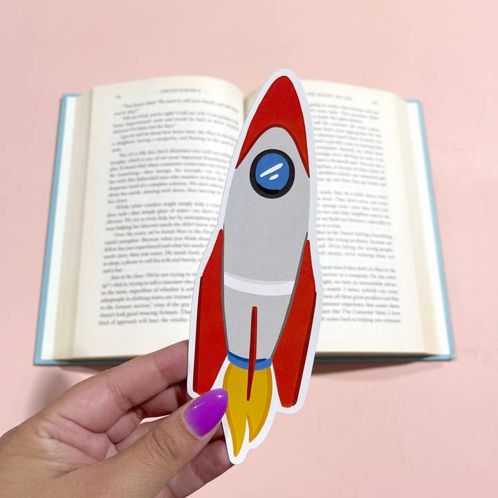Rocket Die Cut Bookmark for wholesale by Bloomwolf Studio