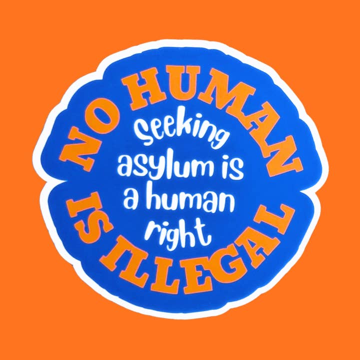 Stickers No human is illegal Vinyl sticker Handmade for wholesale by sent with Pride