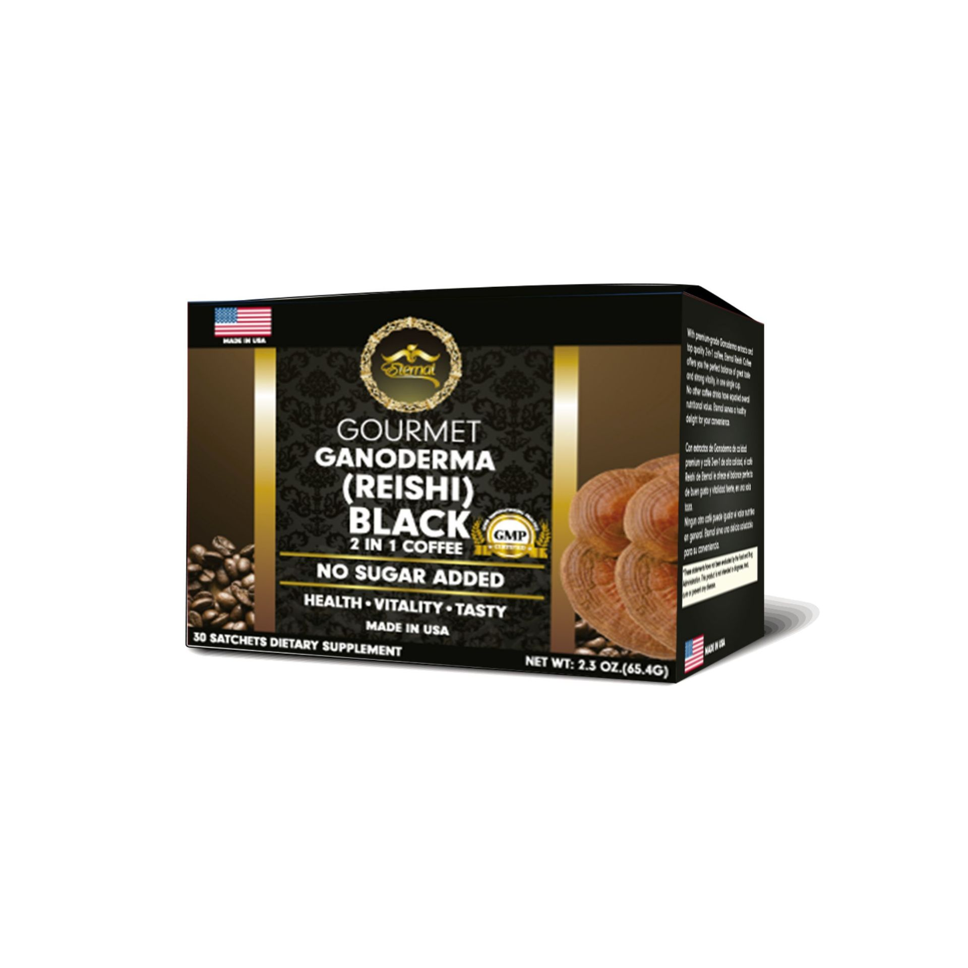 Sisu Healing the Soul - Vente Cafés/expressos instantanés - Gourmet Coffee noir 2 en 1 avec REISHI GANODERMA1