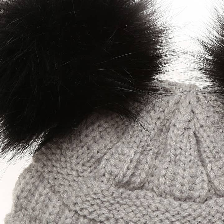 Fashion City – wholesale Mössa - Barn – Vintermössa för barn med dubbel pom pom14