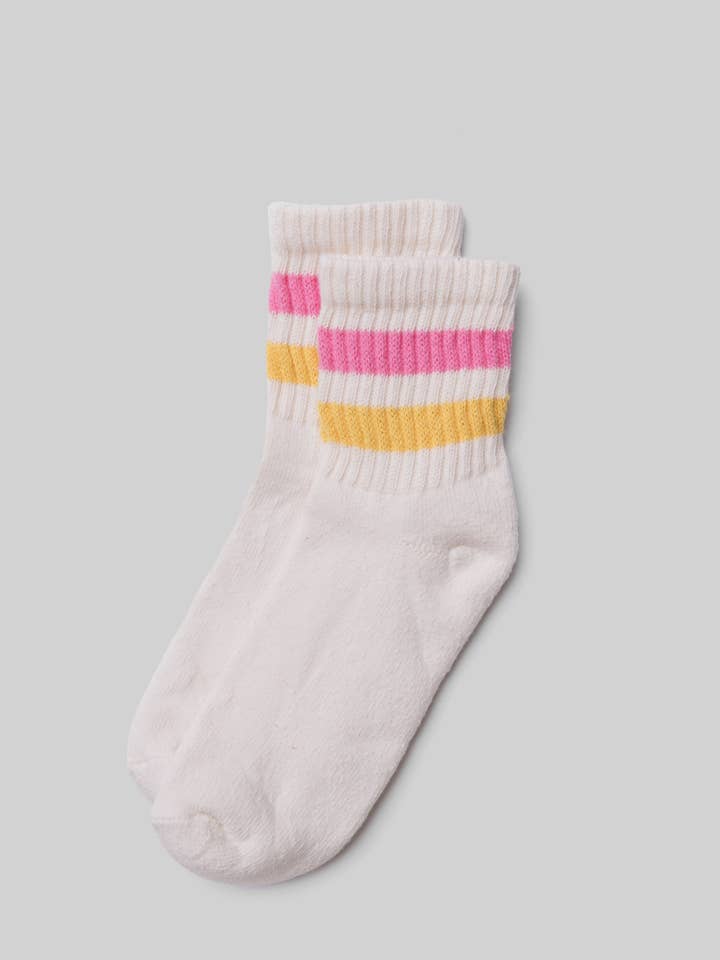 American Trench - Wholesale Socks - Unisex - The Retro Stripe Quarter Crew