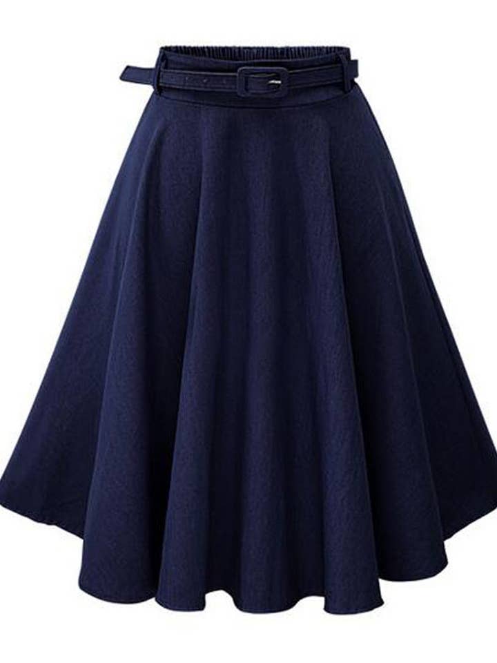 SALINA TRADING INC - Wholesale Skirt - Women's - Women Fashion Casual Solid Color High Waist Skirt3