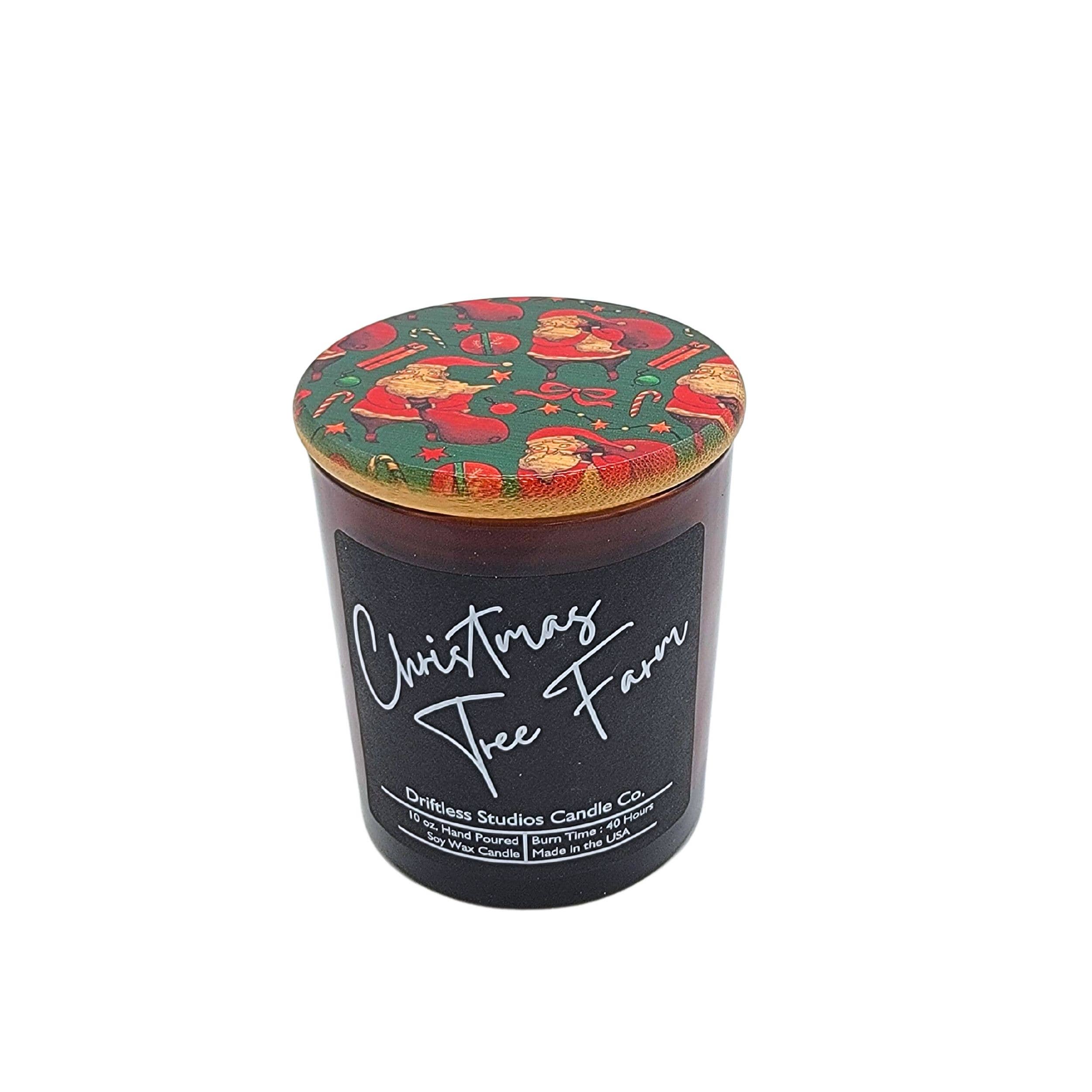 Driftless Studios - Wholesale Jar/Filled Candle - Santa With a bag of toys Lid - Soy Wax - Holiday Candles4