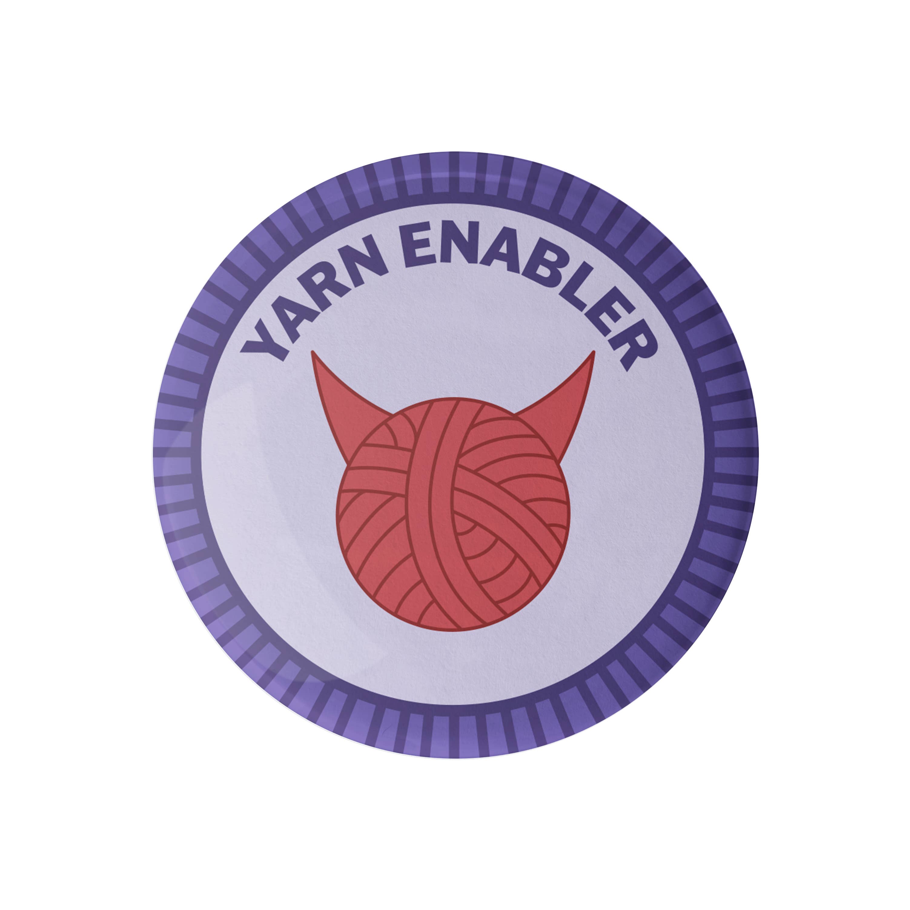 Camp Stitchwood - Wholesale Lapel Pin/Button - Yarn Enabler Merit Badge