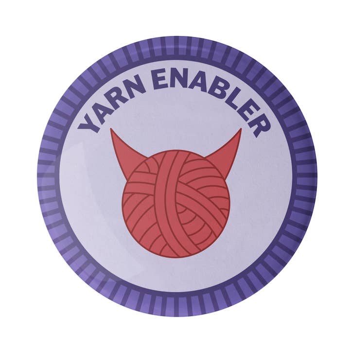 Camp Stitchwood - Wholesale Lapel Pin/Button - Yarn Enabler Merit Badge0