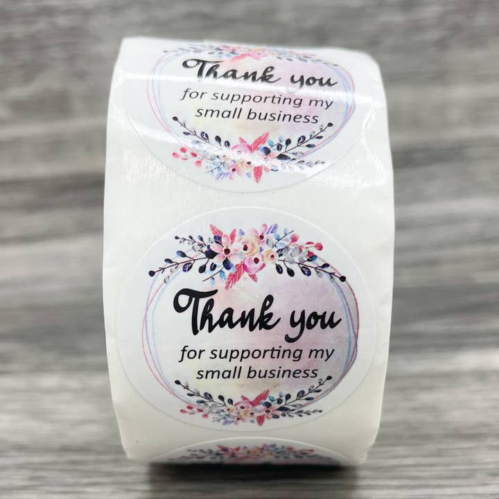 Rouleau d'autocollants de remerciement à motif floral brillant de 1,5 pouce pour la vente par Hazel Hill ~MaeBella~