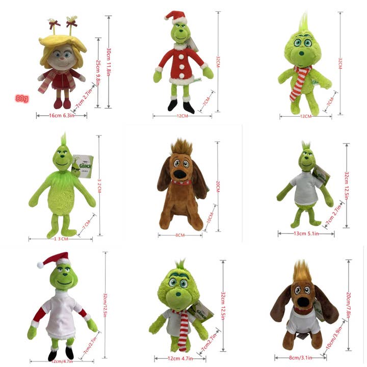 2025 Kerstmis Grinch Knuffel – Groene Monster Knuffel Pop Cartoonfiguur Cadeau voor Kinderen voor wholesale door Auraquise