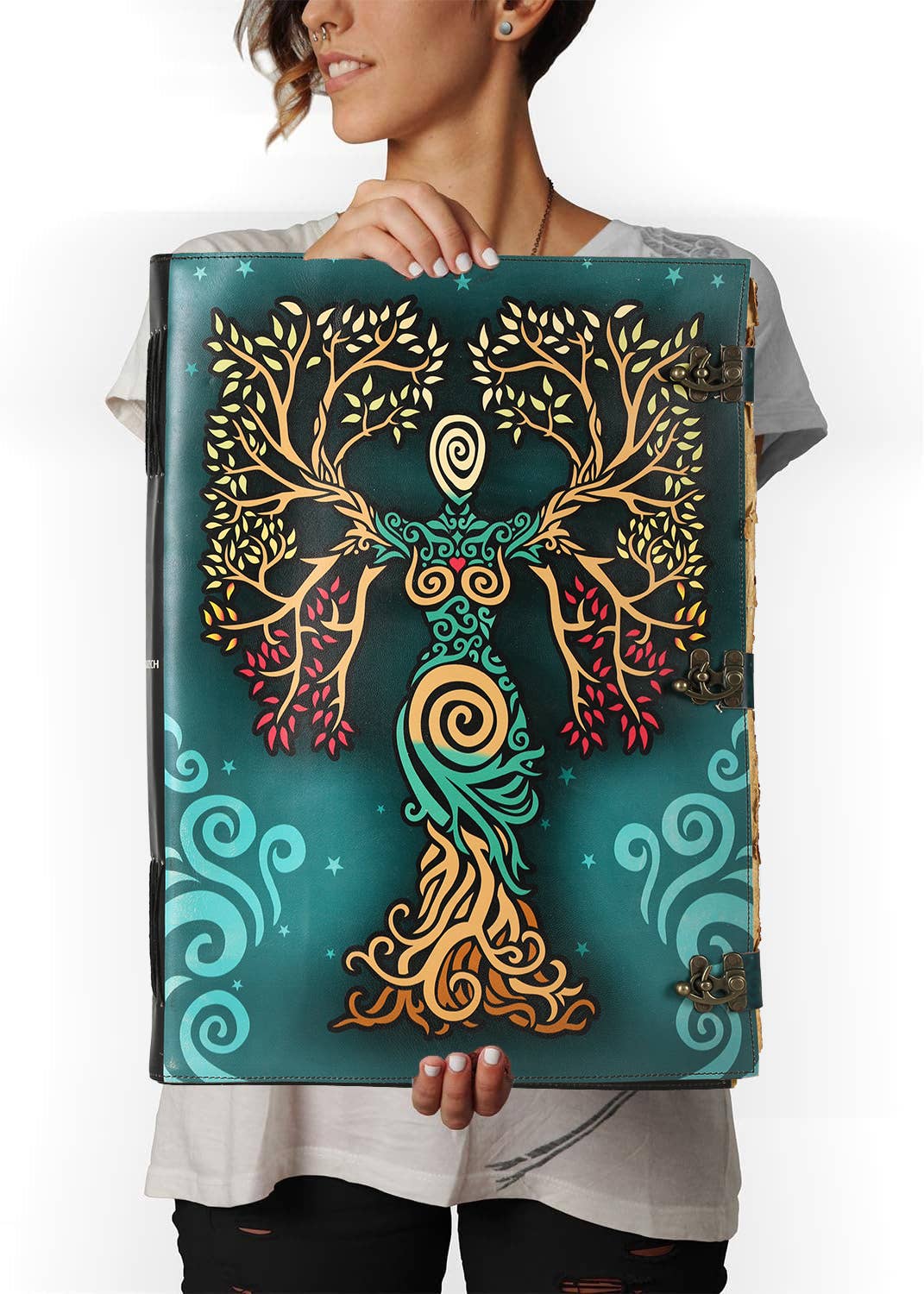 Tuzech Leather - Wholesale Journal/Diary - Book of Spell LeatherBound Huge Journal Grimoire Print Diary15