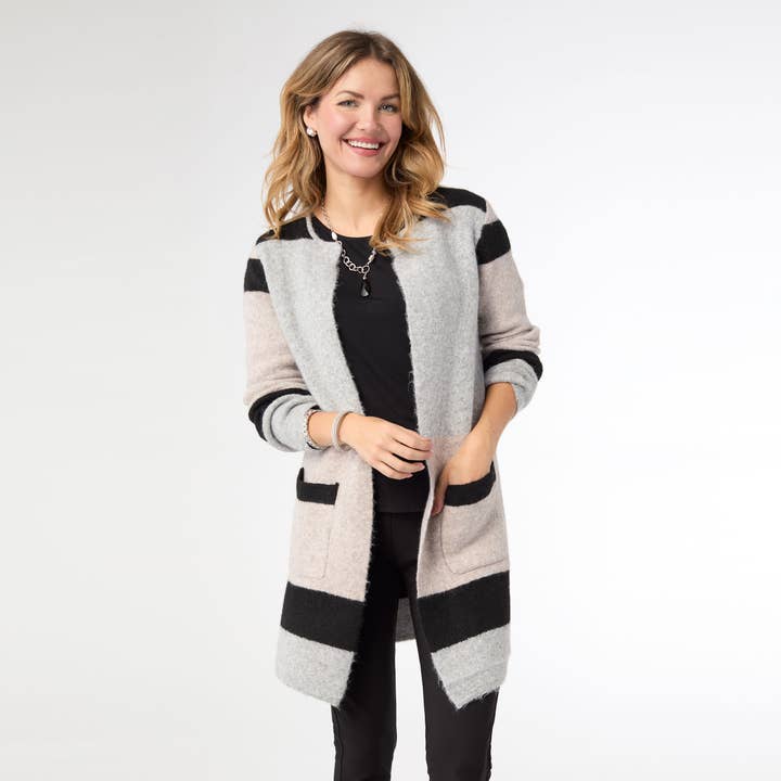 Liz Open Cardigan with Front Pockets for wholesale by COCO + CARMEN