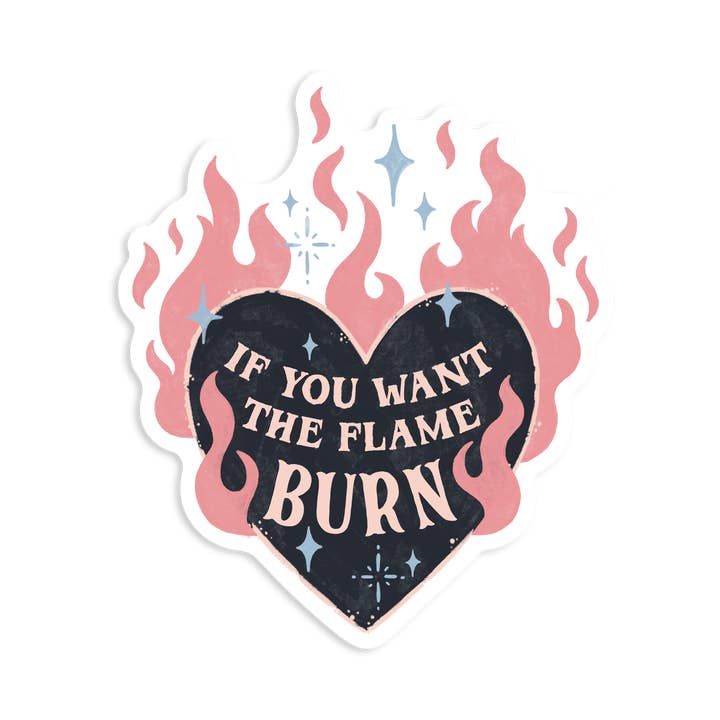 Burning Heart - Vinyl Sticker for wholesale by Day One Paper Co.
