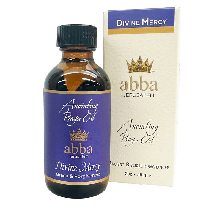 Divine Mercy Prayer Oil - 2oz for wholesale by Abba Christian Products