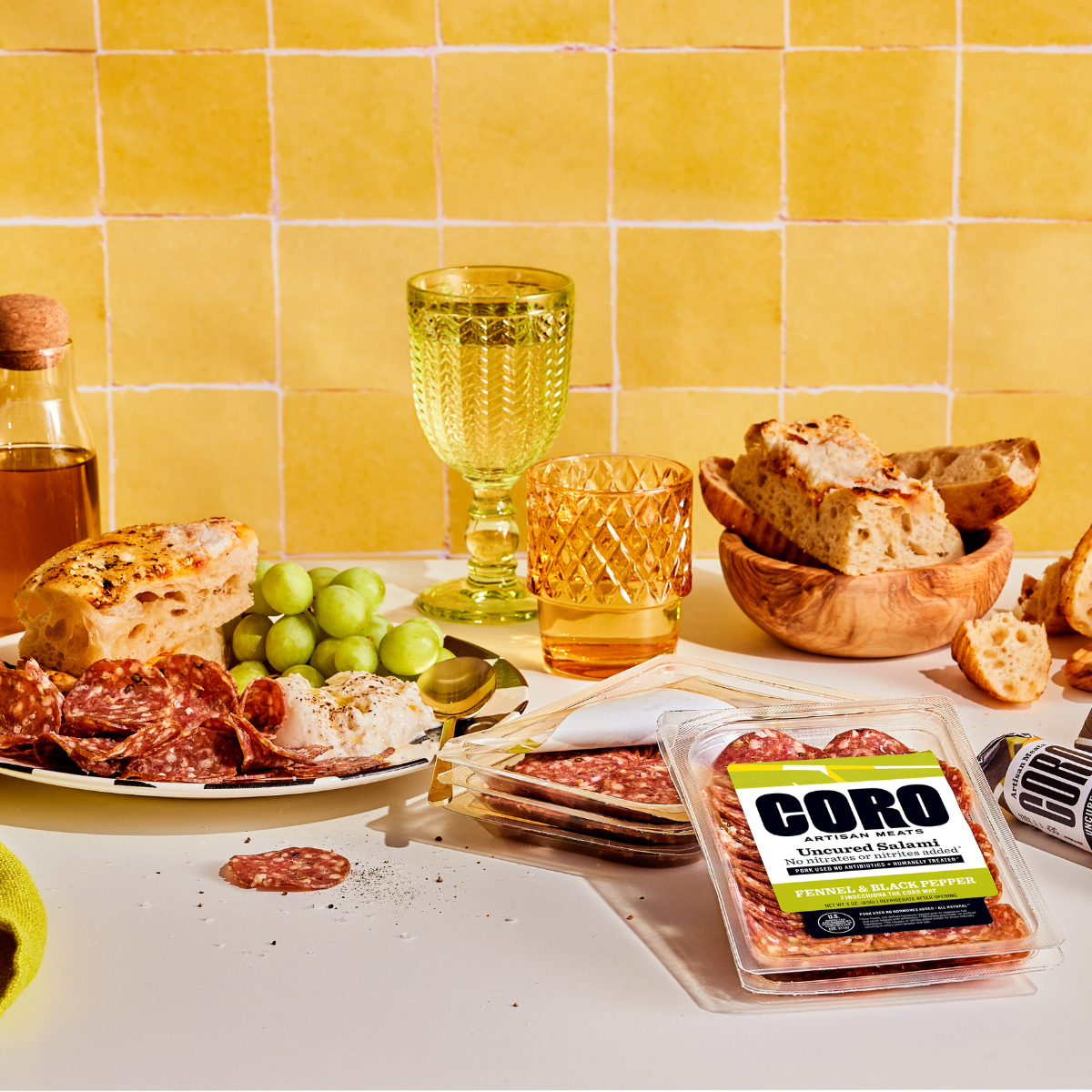 Coro Foods - Wholesale Salami - Sliced Pack Uncured Fennel & Black Pepper (Black Peppercorn)4