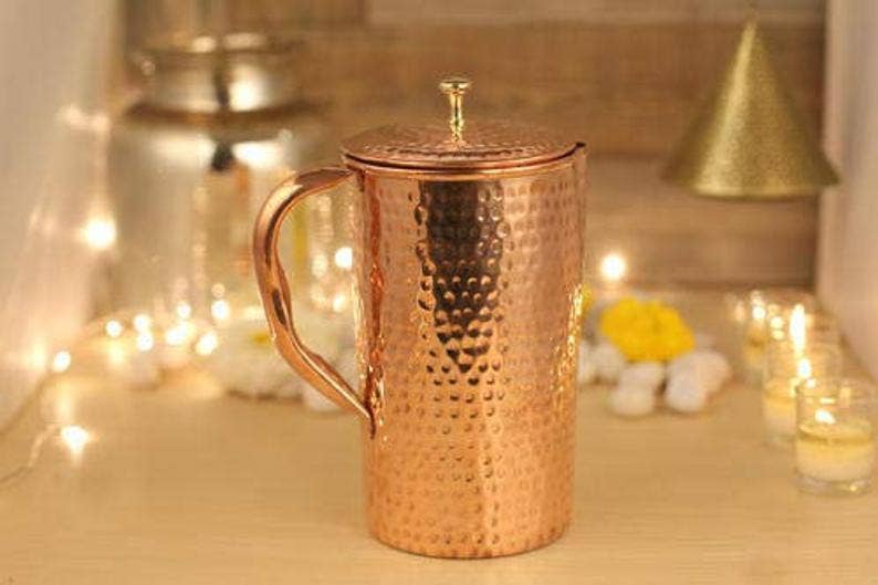 El'Cobre-Ecozonelifestyle - Wholesale Jug - Premium Hammered Copper Jug with Lid - 1.2L4