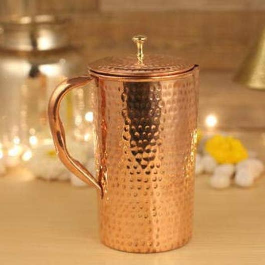 El'Cobre-Ecozonelifestyle - Wholesale Jug - Premium Hammered Copper Jug with Lid - 1.2L4