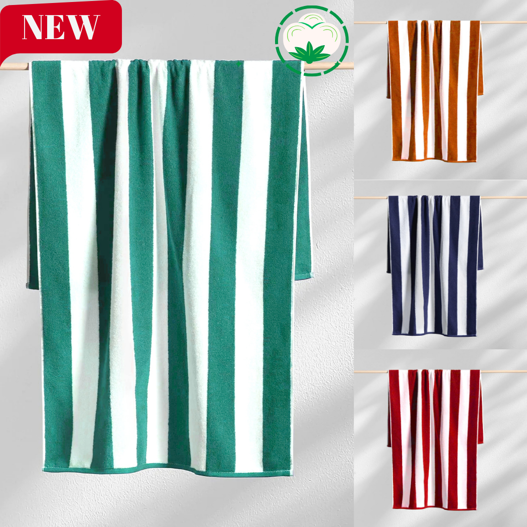 Bedding King - Wholesale Beach Towel - Cabana Style Stripes Pool / Beach Towel Set1