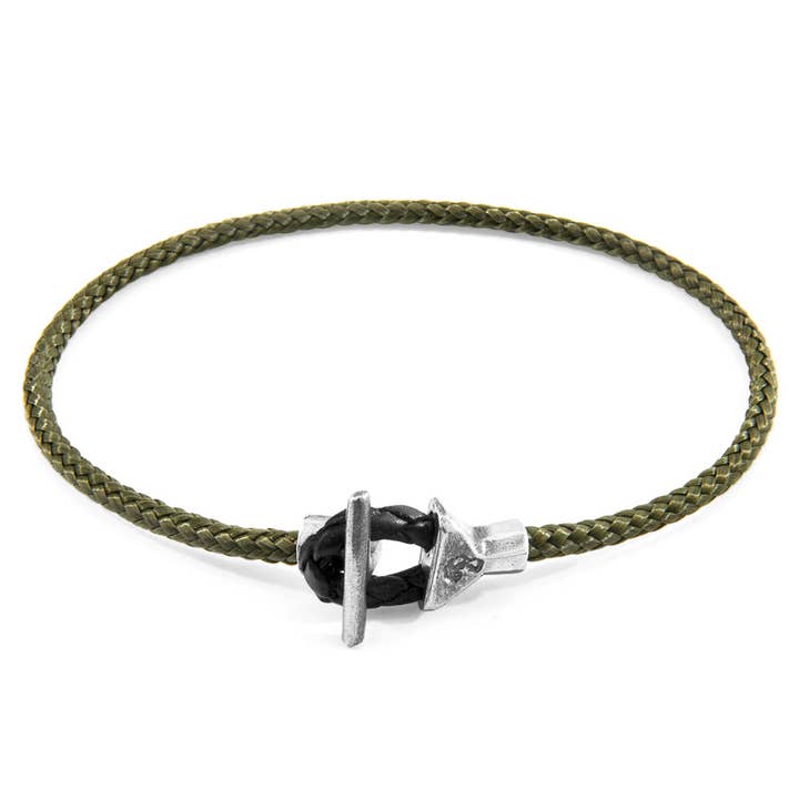 ANCHOR & CREW - Wholesale Woven/Braided Bracelet - Cullen Silver and Rope Bracelet