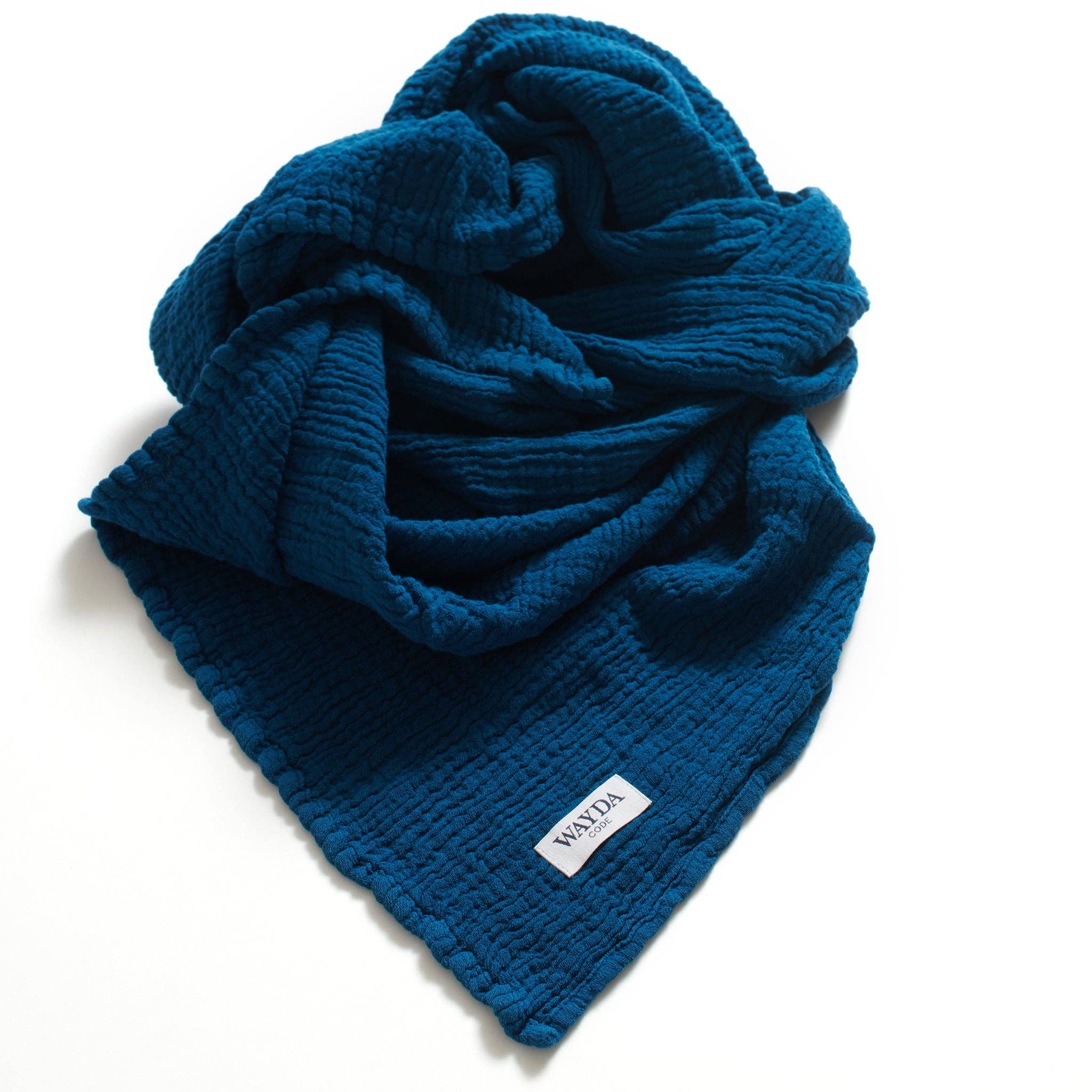 WAYDA - Vente Écharpe – femme - Écharpe en mousseline de coton BLUE Murano WAYDA2