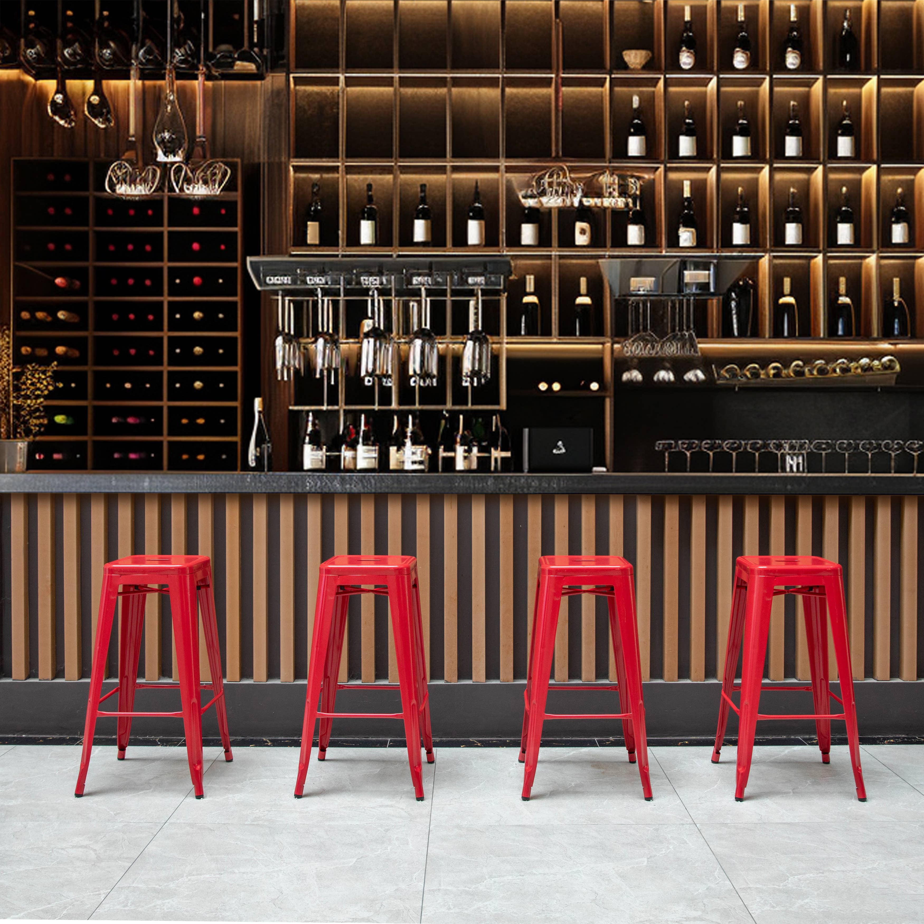 Quickway Imports - Wholesale Stool - 30" Backless Metal Bar Stool, Stackable, Heavy-Duty11